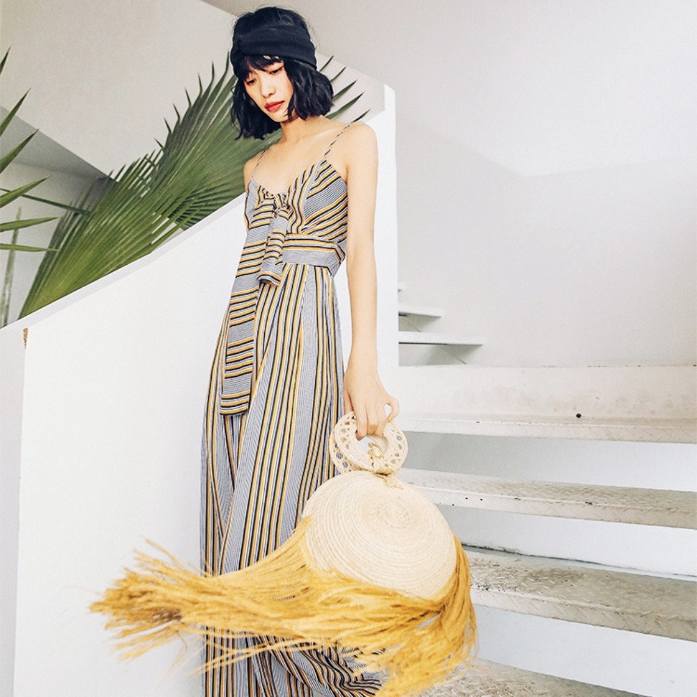 Summer Cute Stripe Jumpsuit